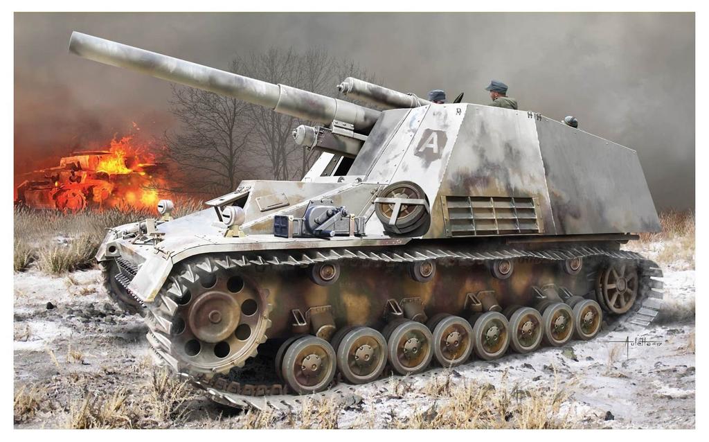 Dragon Scale World War II German Gun Hummel Early Production with Winterkette Plastic Model Kit DR6876 1/35 Self-Propelled Sd.Kfz.165