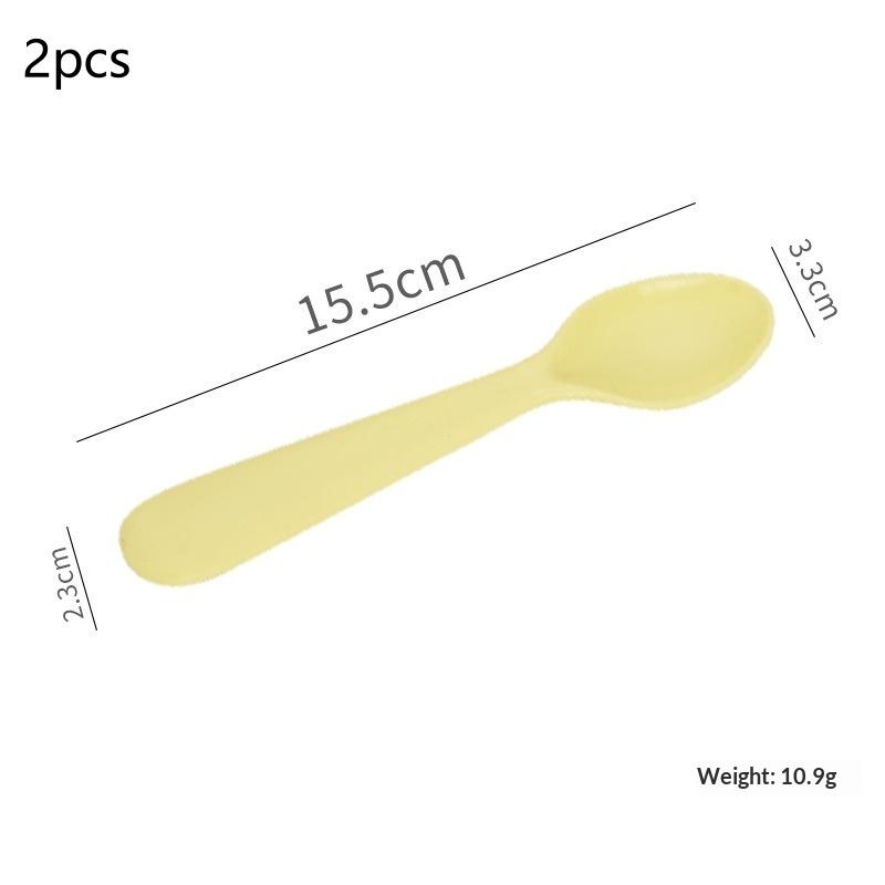 1/2/4Pcs Simple Children Tableware Plastic Baby Feeding Spoon Toddler Training Eating Utensils For Dessert Fruit