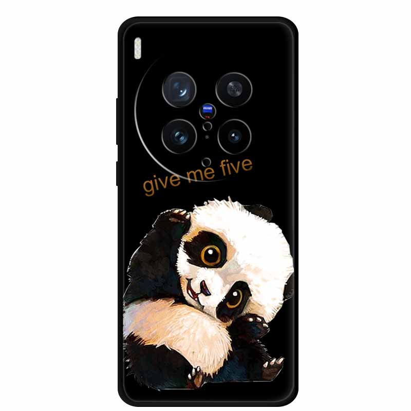 Black Silicone Case For Vivo X300 Pro 2025 Case Cartoon Cat Soft Back Cover For Vivo X300 5G Phone Case X 300 Pro Coque Funda