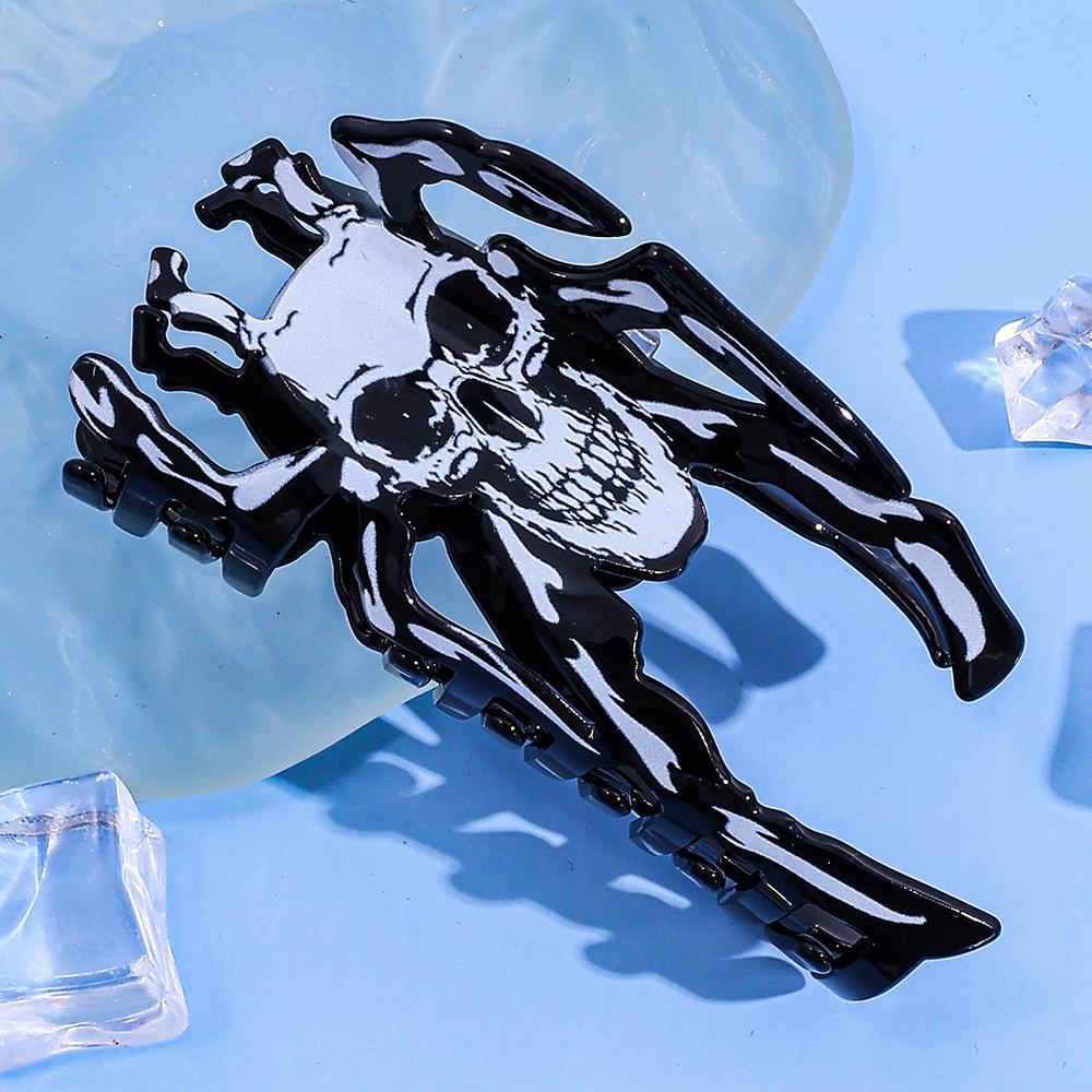 Halloween Skeleton Hair Clip Black Series Unique Stylish Multi-Functional Hair Gripper Strong Hair Clamp Daily Hair Accessories