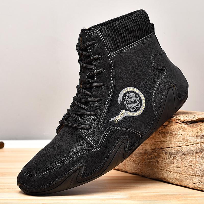 Autumn and winter 2025 new foreign trade large size men's casual high-top Martin boots cotton warm men's shoes manufacturer