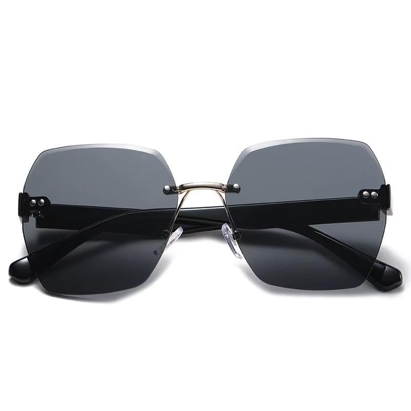 Occhiali Da Sole Quadrati Semi-Montatura JOVAKIT Per Uomo E Donna - Stile Vintage Anni '90, Lenti Sfumate UV400, Con Custodia E Panno