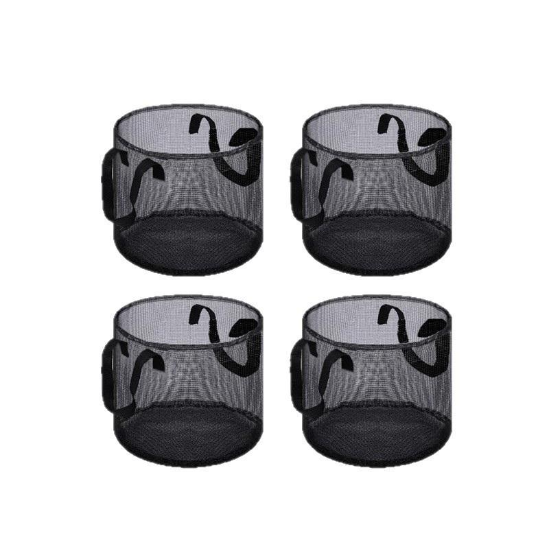 

4 Pcs Black Mesh Pond Planting Baskets Square And Round Pvc Water Lily Bags With Sturdy Handles For Aquarium Garden Decoration round