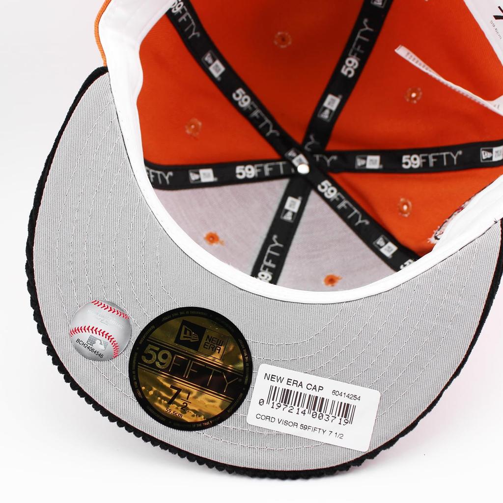 [New Era] Cap 59FIFTY Houston Astros MLB 45TH ANNIVERSARY CORD VISOR FITTED CAP ORANGE HOUSTON ASTROS 5950 Hat Colored Bottom Major League Sz 734