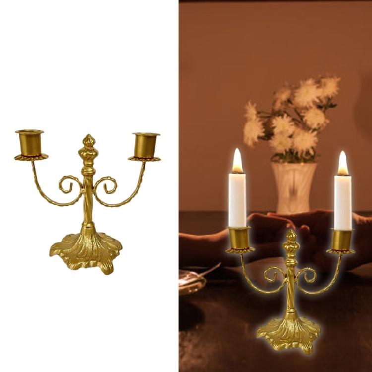 Iron Candle Holder Elegant Vintage Antique 2 Arms Candlestick Table Centerpieces Metal Candelabra Weddings Event Decors