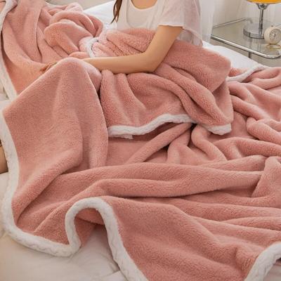 Solid Color Coral Velvet Bed Blanket Flannel King Size Bed Blanket Thickened Warm Blanket Bedspread Sofa Blanket Nap Blanket