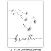 Just Breathe Poster Set 11x14 - Positive Quotes Wall Decor - Encouragement Gifts for Women - pirational Quotes Wall Art & Decor - Uplifting Gift for