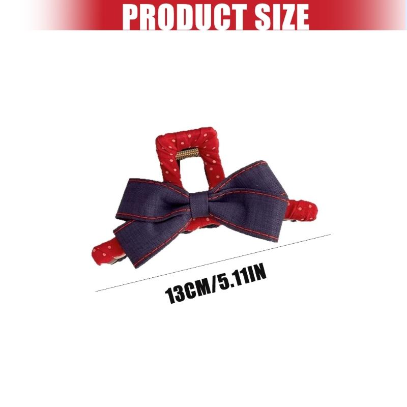 Hair Claw Clip With Jeans Fabric Korean Styles Design Strong Hold For Ponytails Updos Perfect Party Casual Wear