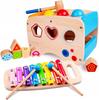 Wooden Educational Cube Sorter Blocks Xylophone