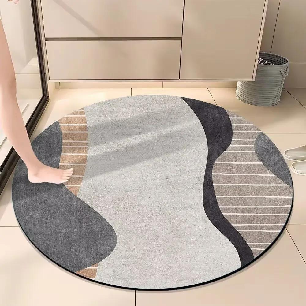 Nordic Light Luxury Round Carpets Modern Living Room Decoration Rugs Large Area Bedroom Decor Bedside Carpet Washroom Floor Mat