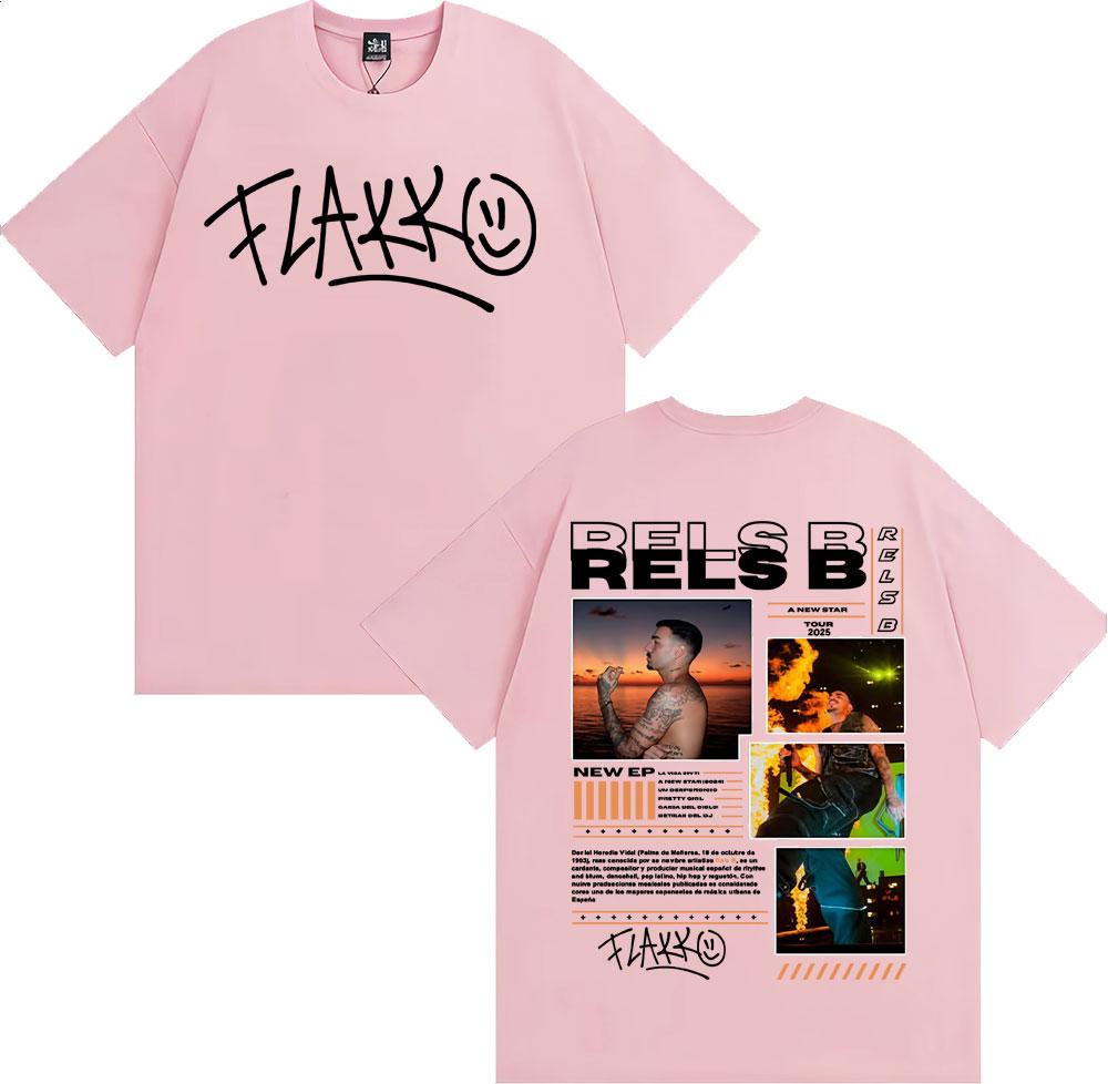 Rapper RELS B Skinny Flakk 2025 Tour Merch T Shirts Men Women Fashion Hip Hop Vintage Tshirt Casual ONeck Short Sleeve T Shirt