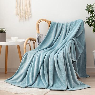 Solid Color Flannel Blanket - Cozy Air Conditioning or Office Nap Blanket
