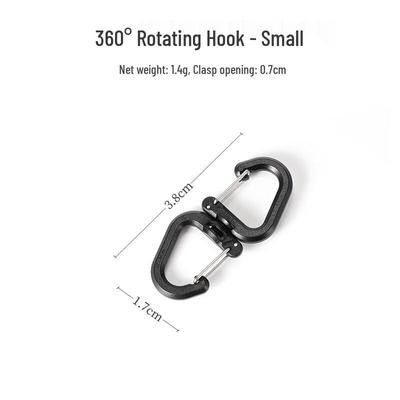 Portable Outdoor 360-Degree Rotating S-Hook Carabiner