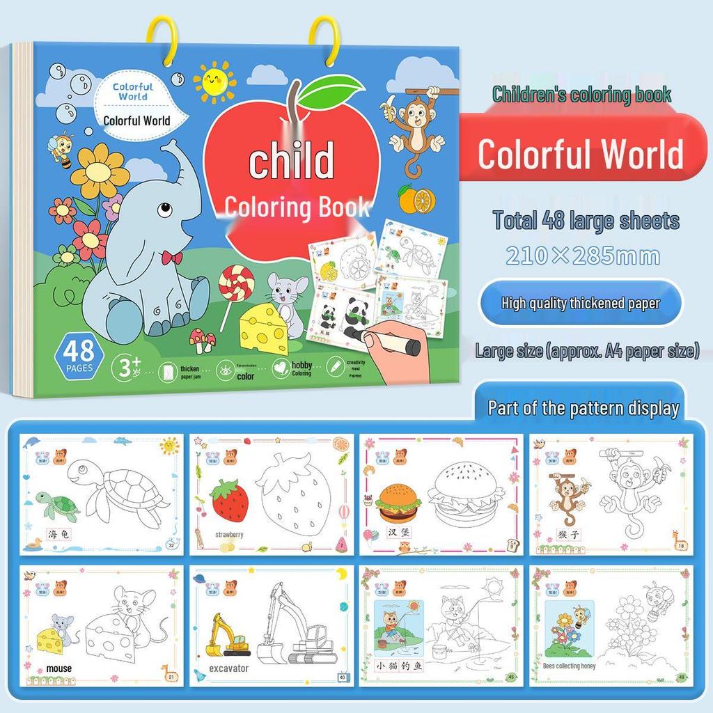 Kids' Coloring & Drawing Book: Transport, Animals & Princess Themes