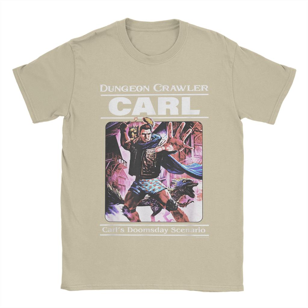 Novelty Dungeon Crawler Carl Paperback Illustration T-Shirt for Men Round Neck T Shirt  Short Sleeve Tee Shirt Summer Clothing