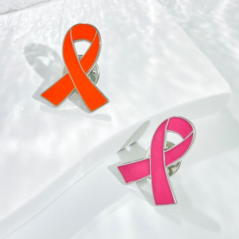 Red Awareness Ribbon Pins Love Care HIV AIDS Pink Ribbon Against Breast Cancer Lapel Badge Multi-coloured Dripping Oil Brooch