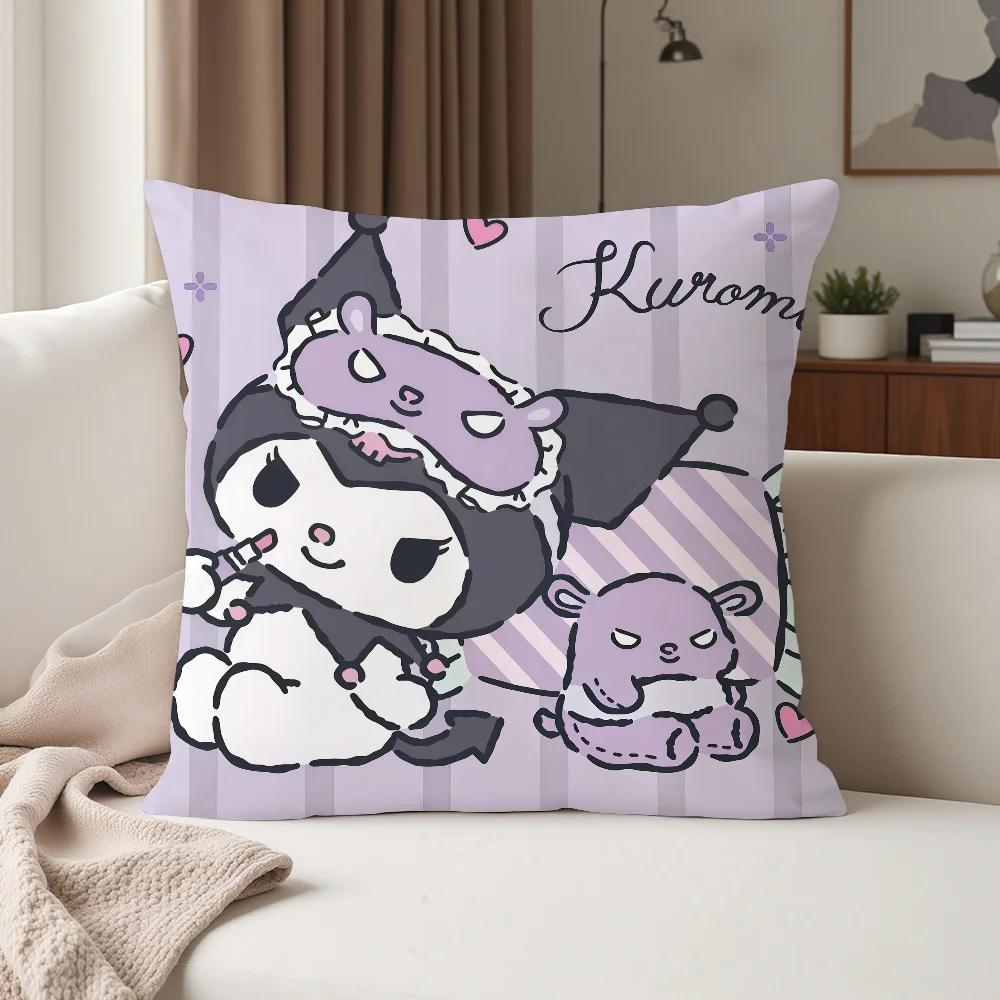 Cartoon Cute K-Kuromi Pillow Case Suitable For Bedrooms Living Rooms Cars Home Decoration