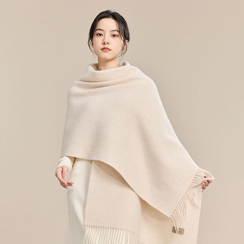 JIUMU Women's 99% Wool Reversible Cape Scarf Shawl