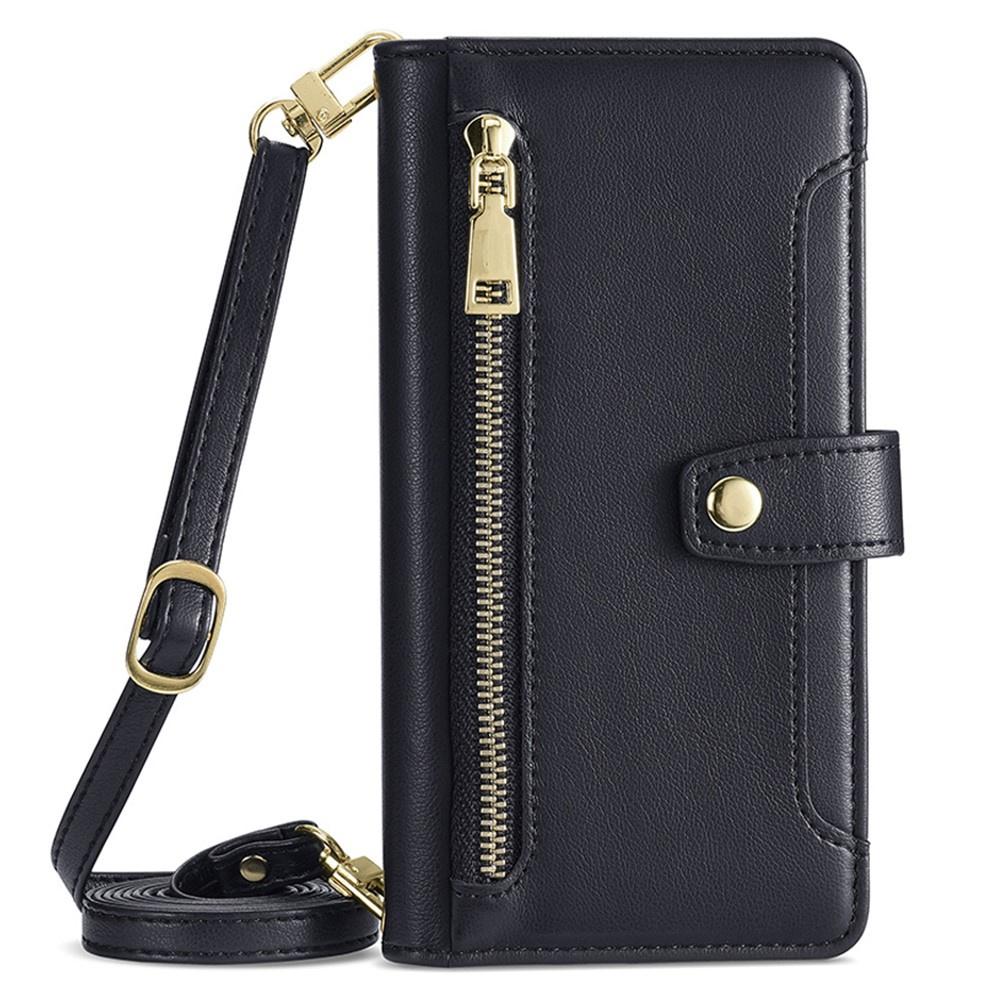 Flip Case for Motorola Moto G04 / G24 / G24 Power, Wallet Zipper Pocket, Black