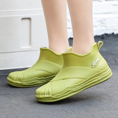 2024 New Women's Fashion Outdoor Non-Slip Waterproof Rubber Boots Rain Boots Thick-Soled Rain Boots Women's Pull-On Rain Boots
