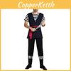 Adult Pirate Costume With Striking Black And White Stripes Perfect For Cosplay And Events