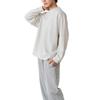 YURURINE and Fleece Pajamas and Comfortable for Loungewear and Perfect for Fall and Oatmeal and Heather Size M Men's Women's Set, Warm, Lightweight,