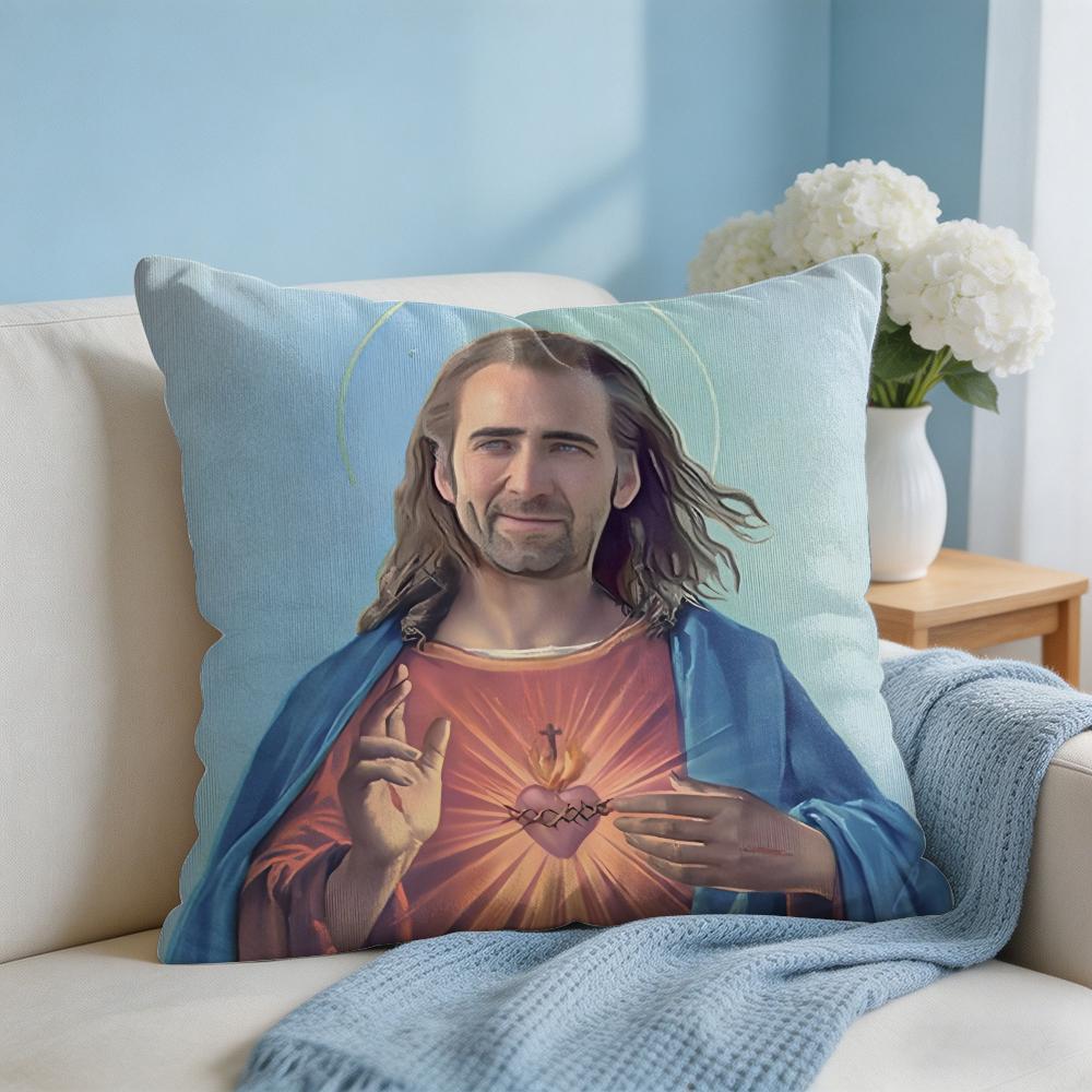 Nordic Style Nicolas Cage Rabbit Cushion Cover Square Pillow Bedroom Sofa Leisure Comfort Living Room Home Decoration X
