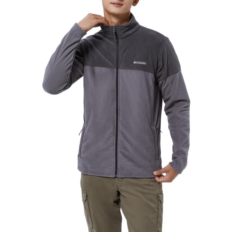 Columbia Logo Print Zip Stand Collar Coach Jacket Men jackets Gray AE0560-023