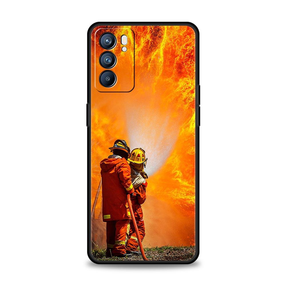 Firefighter Heroes Fireman Phone Case For Oppo A54 Reno7 SE Reno6 Pro Plus 5G Find X5 A53 A52 A9 2020 A95 A16 A76 A74 A15 Cover