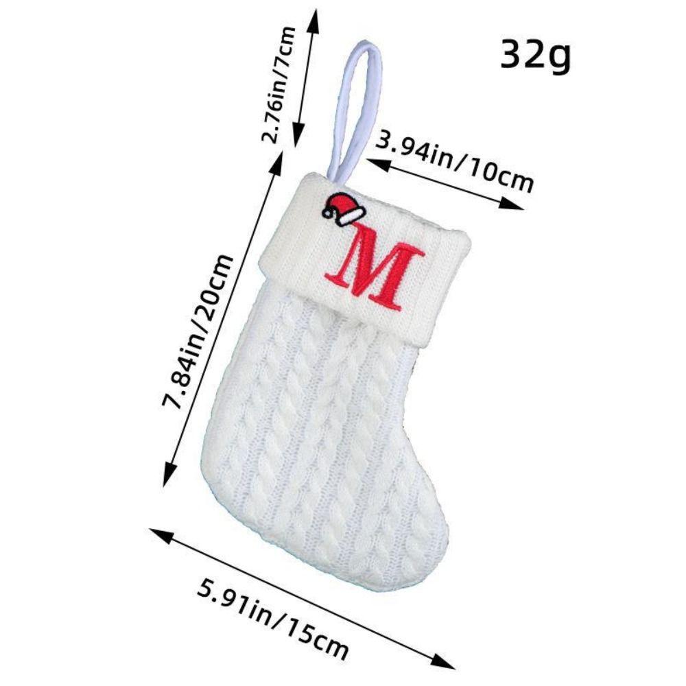 Embroidered Christmas Socks Alphabet Christmas Tree Pendant  Christmas Tree