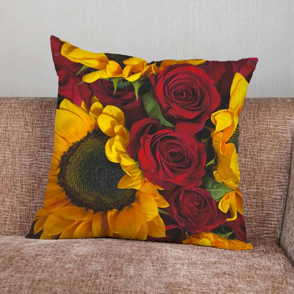 Sunflower Pillow Case Pillowcase Home Sofa Cushions Car Cushions Pillowcover Office Pillowshell Pillow