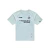 Li Ning Sports Lifestyle Series Logo Letter V-Neck Short Sleeve Raglan T-Shirt Unisex T-Shirt Soft-Water-Blue ATSU693-1