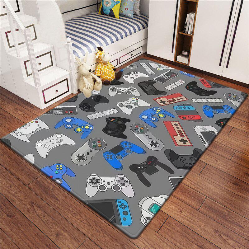 Gaming Esports Geometric Controller Pattern Carpet Mat for Boys Bedroom Gaming  large rug for Living Room Home Decoration Rug