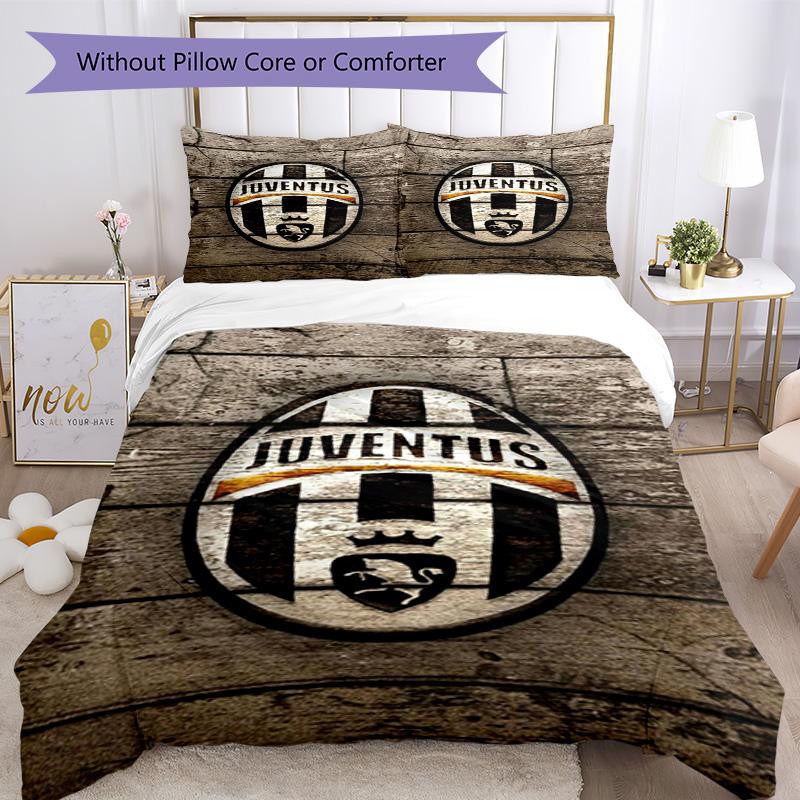 Juventus Football Club Printed Pattern Duvet Cover Set – includes 1 duvet cover and 2 matching pillowcases Bedroom decor Christmas gifts