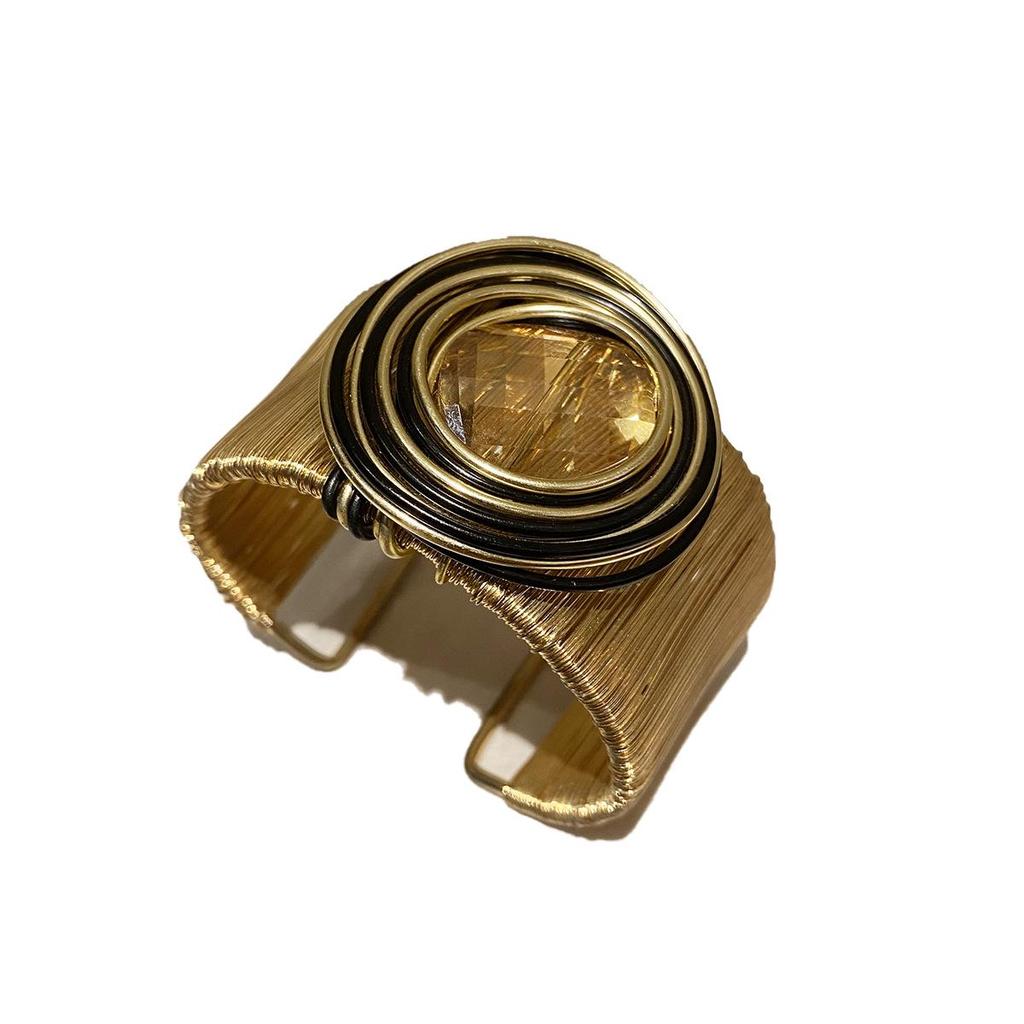 New Sweet Cool European & American Style Open Metal Wire Bangle: Distinctive Arm Ring for Women