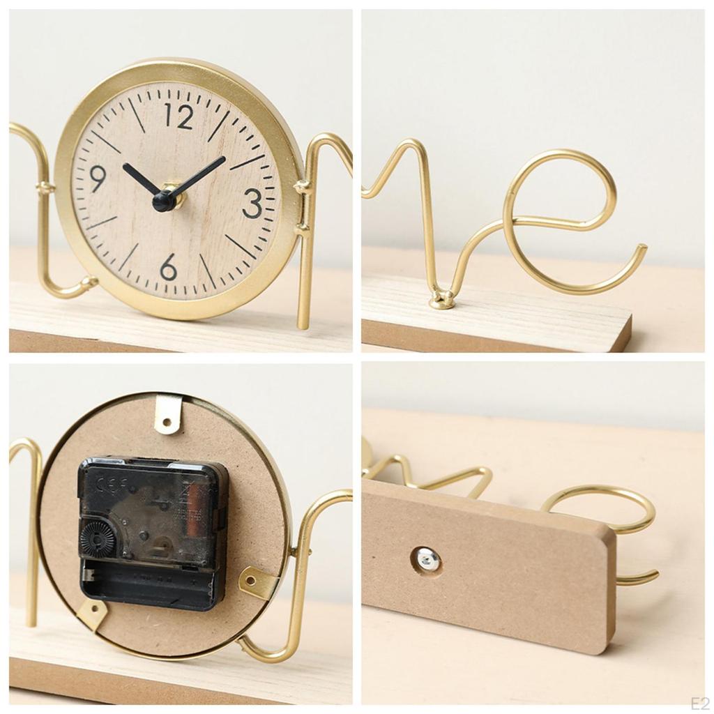 Artistic Clock Sculpture Table Timepiece Free Standing 32.2x6x17.5cm for Living Room