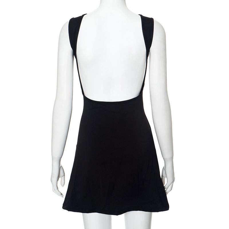 Damen Sommer Einfarbig Lässig Ärmellos Neckholder Slim Kleid