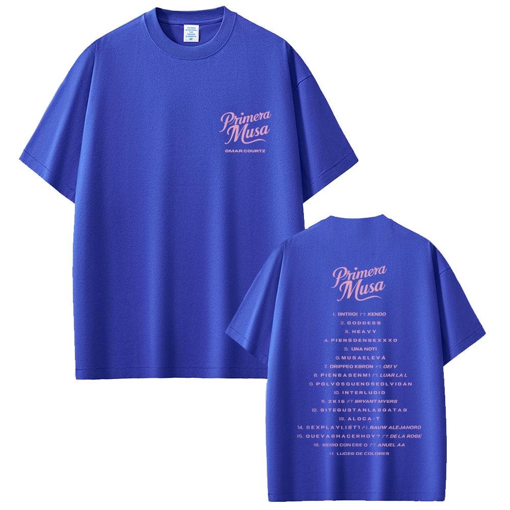 Rapper Omar Courtz Primera Musa Music Album Logo T Shirt Men Women Fashion Hip Hop Tshirt Unisex Casual Cotton Vintage Tshirts
