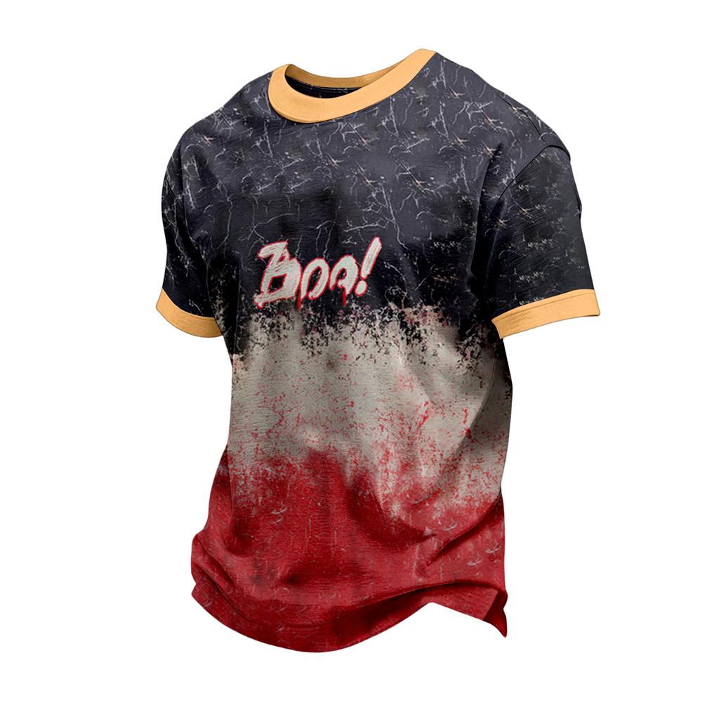 Men's Short Sleeve Halloween Print T-Shirt Casual Fashion Top