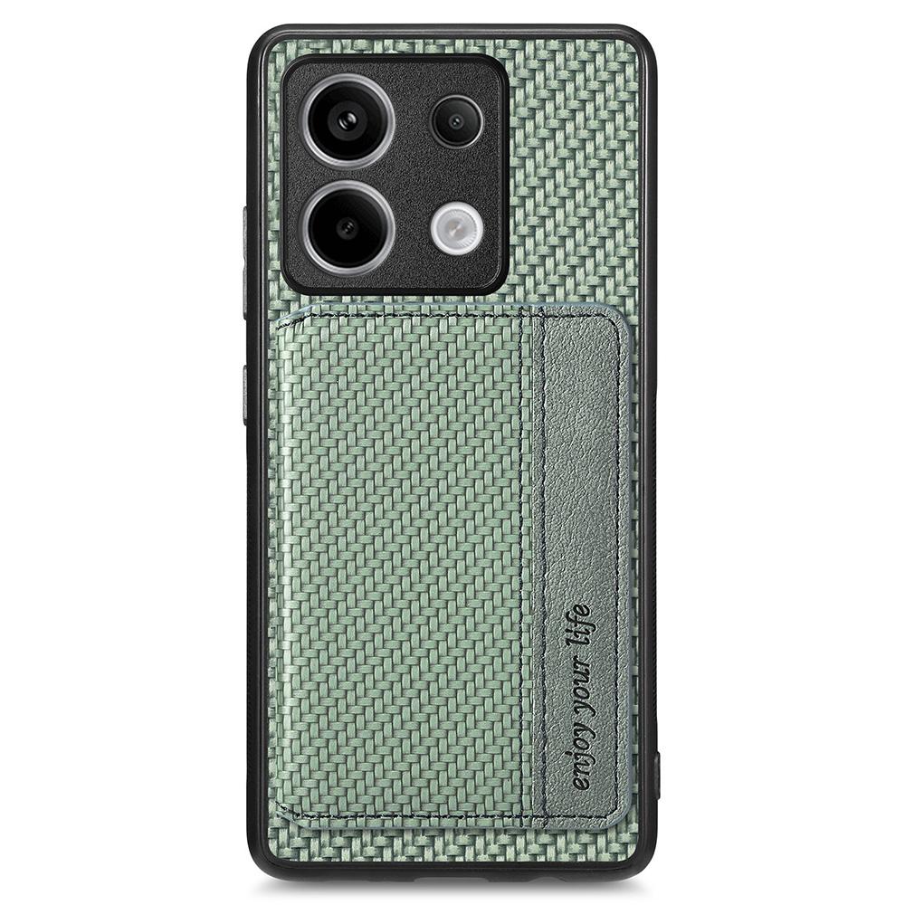 For Xiaomi Redmi Note 13 Pro 5G/Poco X6 5G Case Slim-Fit Kickstand Carbon Fiber Texture Protective Shell