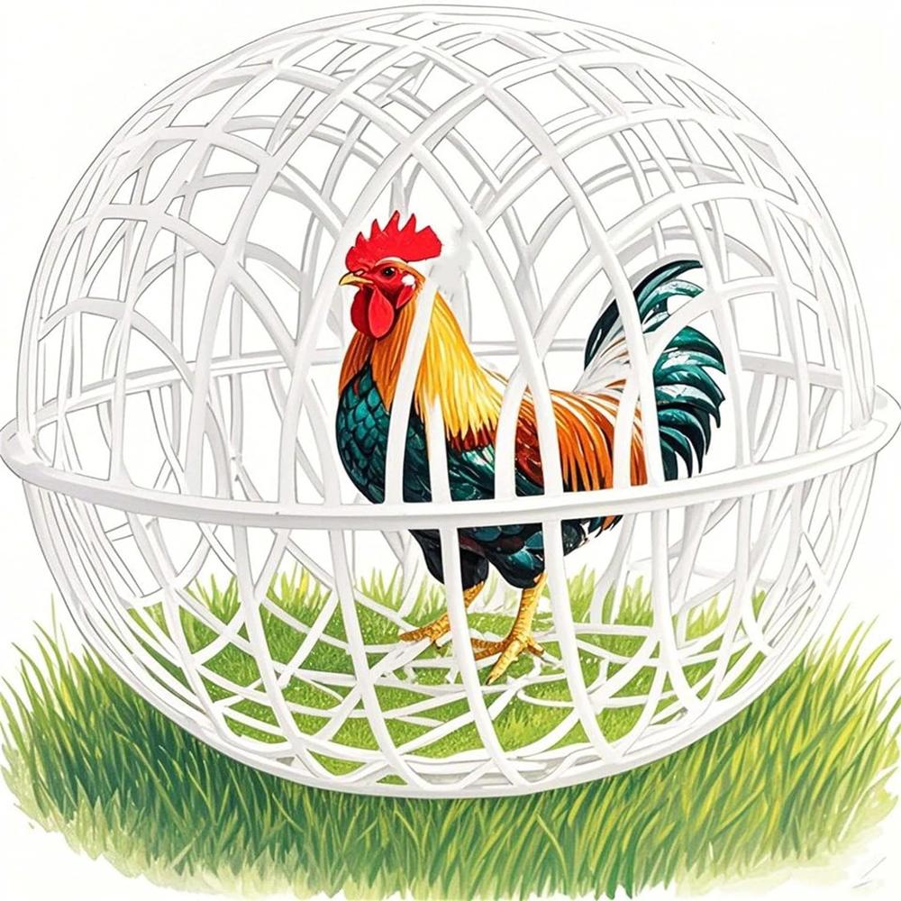 1/3/5PCS Walking Chicken Cage Outdoor Rollable Chicken Cage Removable Safety Cage  Free Range Can Roll and Walk To Feed