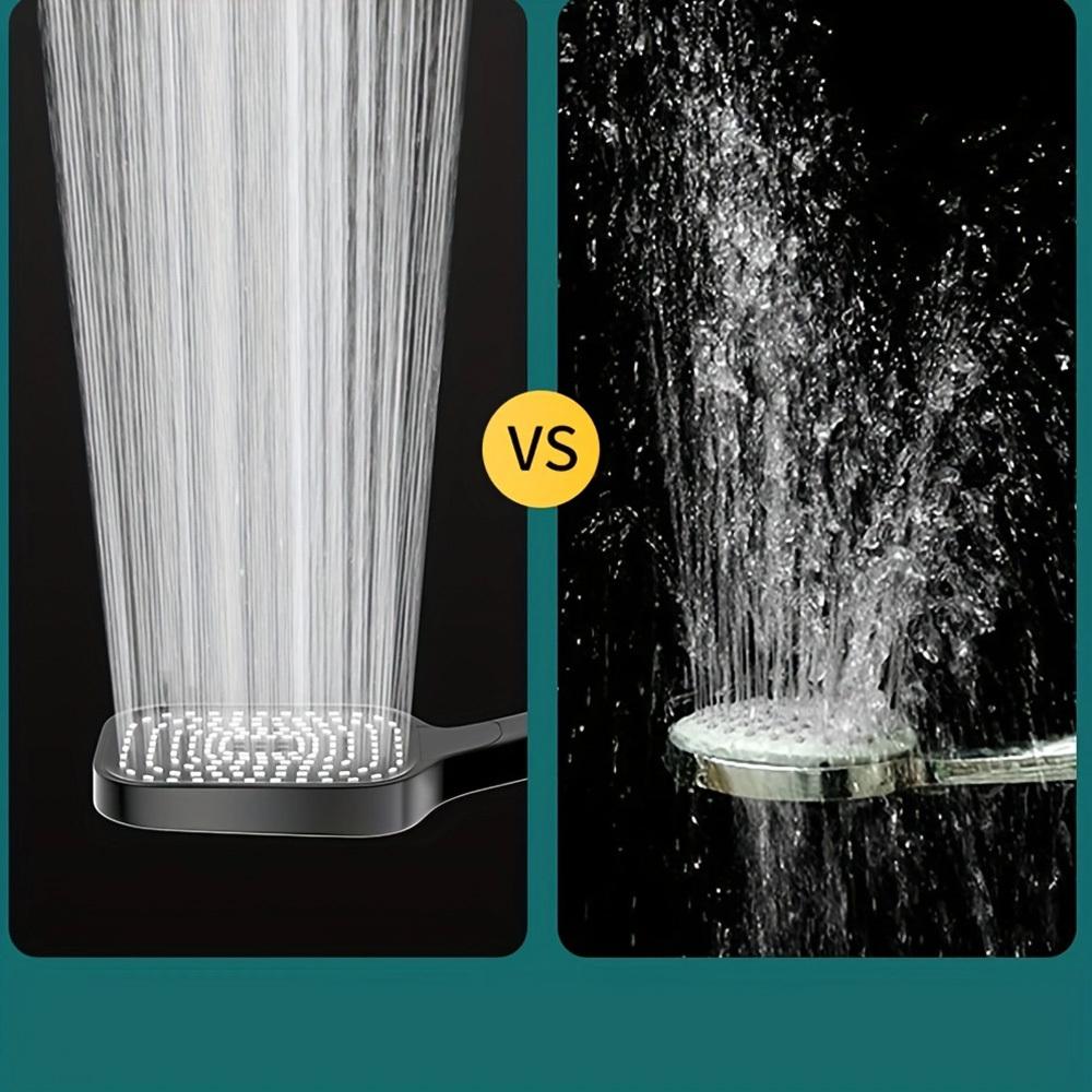 Square 3-Function High Pressure Shower Head Handheld Water Spray for Powerful Bathing and Shower