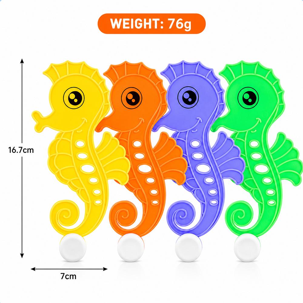 Underwater Grabbing Toys Diving Pool Toys Kids Swimming Training Summer Water Play Kit Diving Stick Seahorse Seaweed Fish Bone
