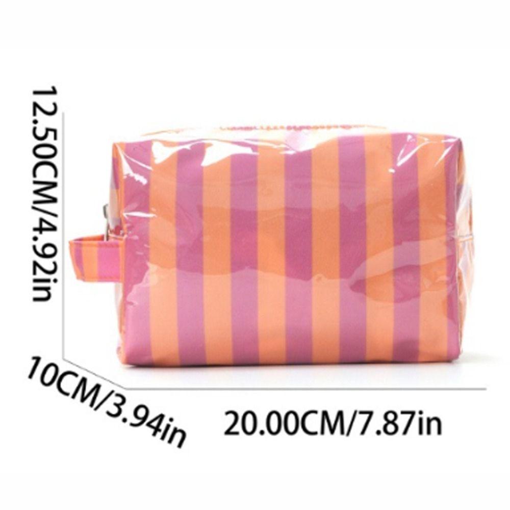 High Quality PVC Material PVC Makeup Bag Waterproof Polka Dots Striped Makeup Bag Striped Pattern Leopard Print Organizer Travel