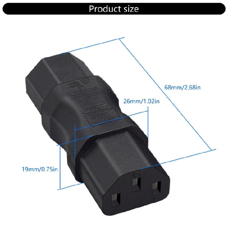 Straight Through Conversion Plug Double Female Iec320 C13 Extension Converter Plug