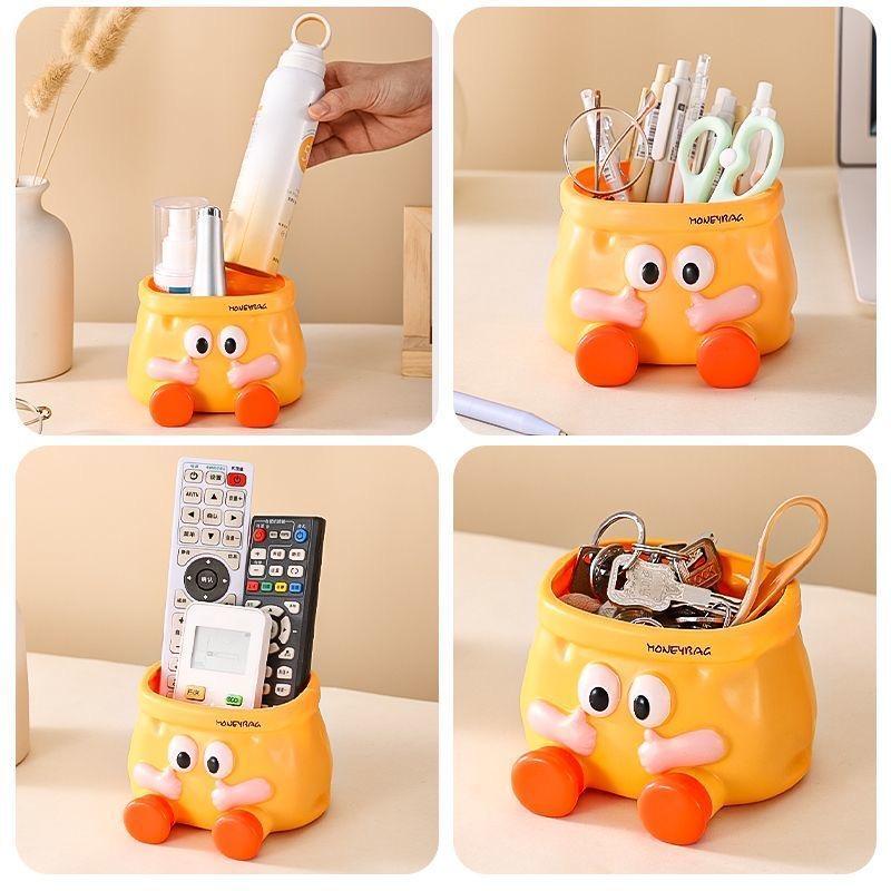 Cute Puppy Pen Holder Plastic Material Creative Stationery Storage Box Desktop Decor Student Stationery Supplies Children's Gift