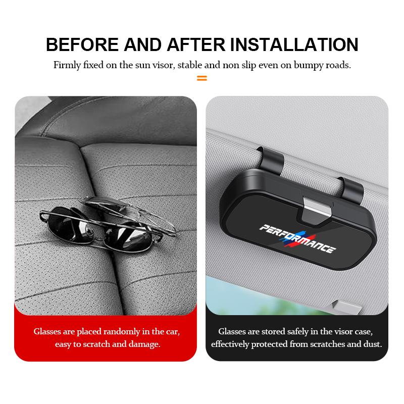 Car Sunglasses Holder Eyeglass Case Sun Visor Storage Organizer For BMW Performance E46 E90 G11 F10 F30 G08 X6 5 Series