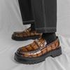 Men's Plus Size British Style Slip-On Leather Shoes, 2025 Fashion, Thick-Soled, Low-Top, Versatile Design