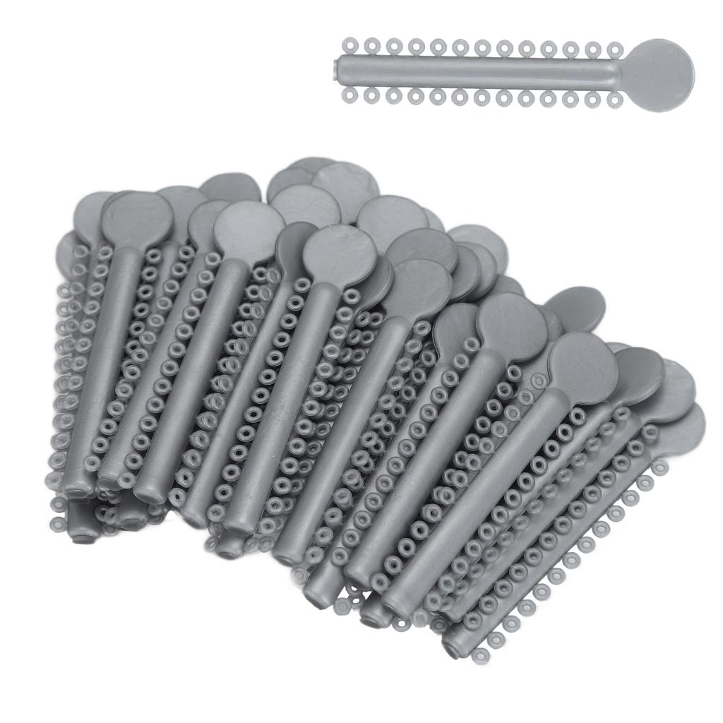 40 ks Ortodontické ligatury Plastové Stříbrné barvy Zubní Elastické Ligatury pro Zubní Ortodoncii