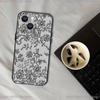Vintage Lace Phone Case For iPhone 17,16,15,14,13,12,11,Pro,XS,Max,XR,Plus,E,SE4,Mini Black Soft Cover